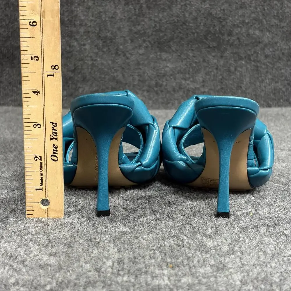 Bottega Veneta Sandals Womens 35 Blue Lido Intrecciato Leather Mules Slide Heels